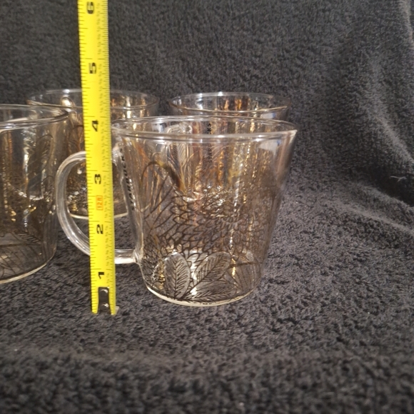 Starbucks 2019 Clear Glass Mug - Gold Floral Butterfly Design - Set Of 4 - Picture 5 of 13